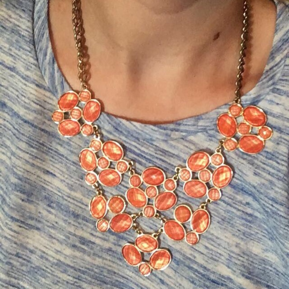Orange Statement Necklace - image 3